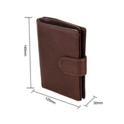 Antimagnet RFID Genuine Leather Wallet / Passport Package / Cowhide Card Slot for man(Coffee) Eurekaonline