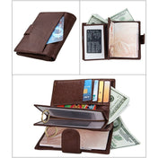 Antimagnet RFID Genuine Leather Wallet / Passport Package / Cowhide Card Slot for man(Coffee) Eurekaonline