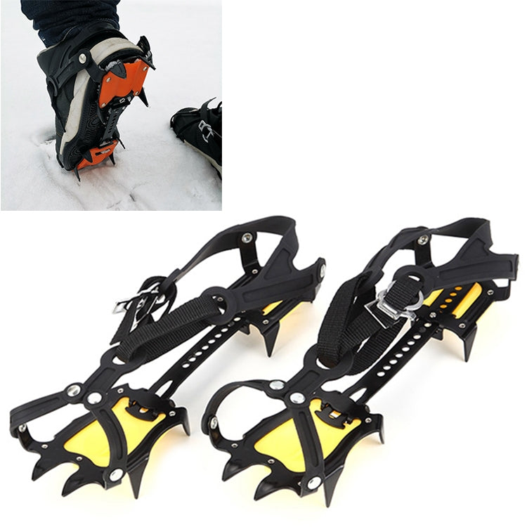 Aotu AT8701 One Pair 10 Teeth Anti-Slip Ice Gripper Snow Climbing Shoes Covers(Yellow) Eurekaonline