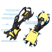 Aotu AT8701 One Pair 10 Teeth Anti-Slip Ice Gripper Snow Climbing Shoes Covers(Yellow) Eurekaonline