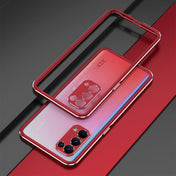 Aurora Series Lens Protector + Metal Frame Protective Case For OPPO Reno5(Red Silver) Eurekaonline