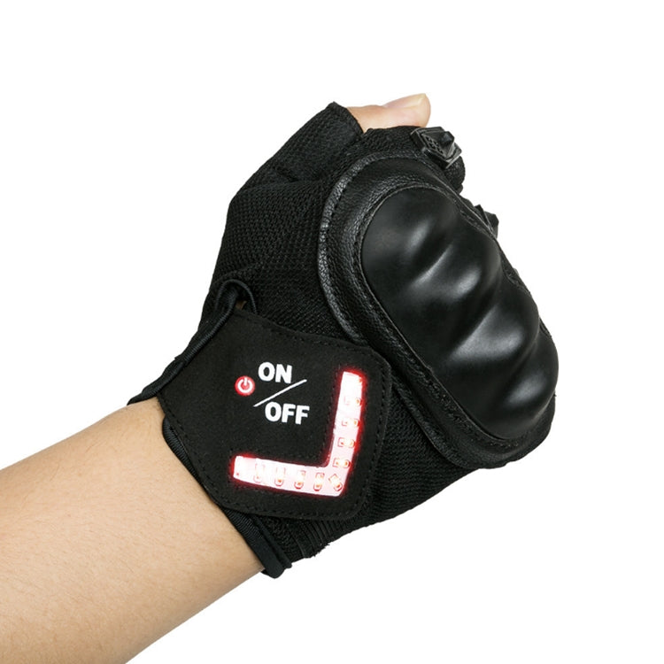 Automatic Induction Turn Signal Gloves Riding Warning Light Gloves, Color:Black(XL) Eurekaonline