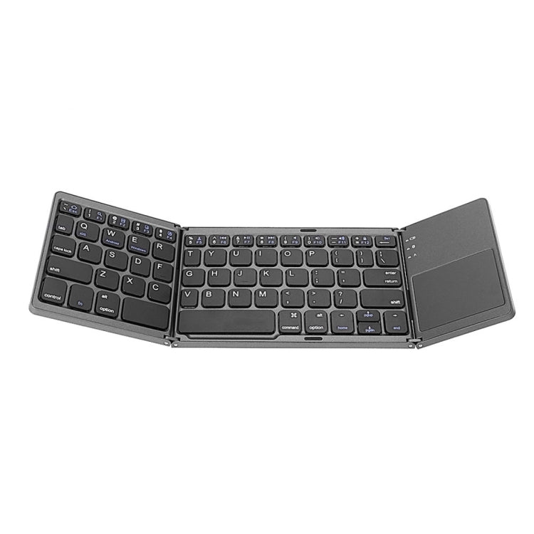 B033 Rechargeable 3-Folding 64 Keys Bluetooth Wireless Keyboard with Touchpad(Grey) Eurekaonline