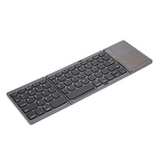 B033 Rechargeable 3-Folding 64 Keys Bluetooth Wireless Keyboard with Touchpad(Grey) Eurekaonline