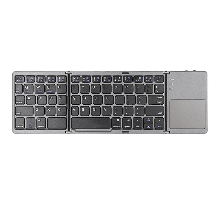 B033 Rechargeable 3-Folding 64 Keys Bluetooth Wireless Keyboard with Touchpad(Grey) Eurekaonline