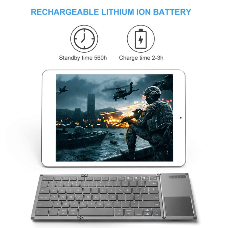 B066S Multi-function Ultra-thin Mini Wireless Three Fold Bluetooth Keyboard Eurekaonline