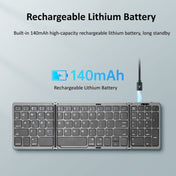 B089T Foldable Bluetooth Keyboard Rechargeable with Touchpad(Black) Eurekaonline