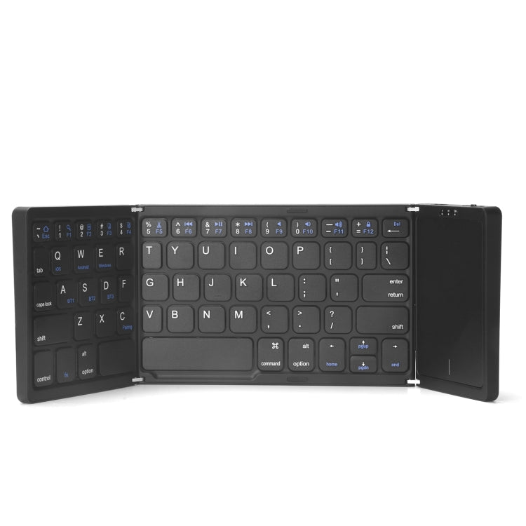 B089T Foldable Bluetooth Keyboard Rechargeable with Touchpad(Black) Eurekaonline