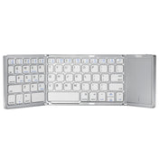 B089T Foldable Bluetooth Keyboard Rechargeable with Touchpad(Silver) Eurekaonline