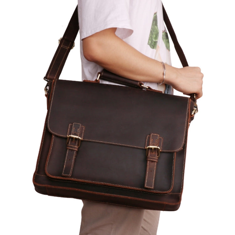 B515 Men 15.6 Inch Business Briefcase Multi-Function Laptop Bag(Brown) Eurekaonline