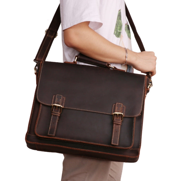 B515 Men 15.6 Inch Business Briefcase Multi-Function Laptop Bag(Dark Coffee) Eurekaonline