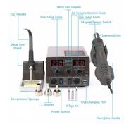 BAKU BA-602D+ Welding Station Set Dual Digital Display Mobile Phone Repair Tin Welding Tool, Specification:US Plug Eurekaonline