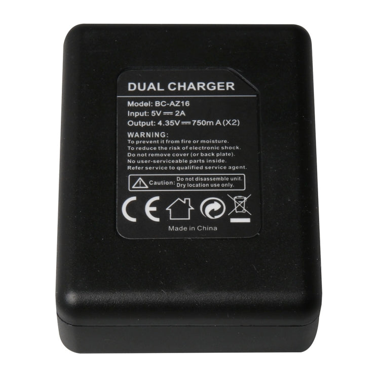 BC-AZ16 Digital Camera USB Dual Batteries Charger for Xiaomi Xiaoyi II 4K Eurekaonline