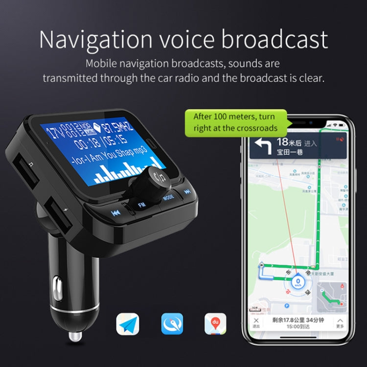BC32 Dual USB Charging Bluetooth Hand-free Car Charger FM Transmitter MP3 Music Player Car Kit, Support Hands-Free Call & Micro SD Recording & Voltage Detection Eurekaonline