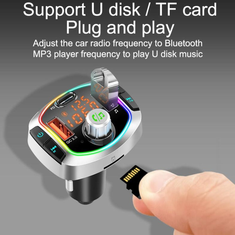 BC63 Colorful Car Card MP3 Player Multifunctional Bluetooth Receiver U Disk Charger Car Cigarette Lighter Eurekaonline