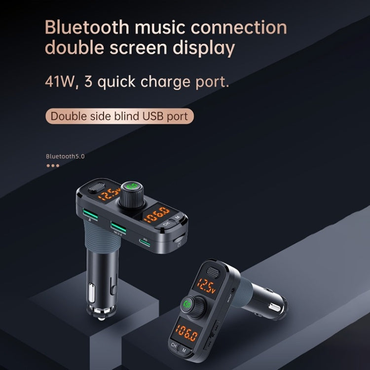 BC70 Car Bluetooth 5.0 FM Transmitter Radio Adapter Dual Display Wireless Handsfree Call MP3 Music Player QC3.0 PD USB Charger Eurekaonline