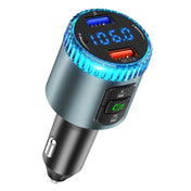 BC77 QC3.0 Fast Charging Car Bluetooth Hands-free MP3 Player FM Transmitter(Navy Blue) Eurekaonline
