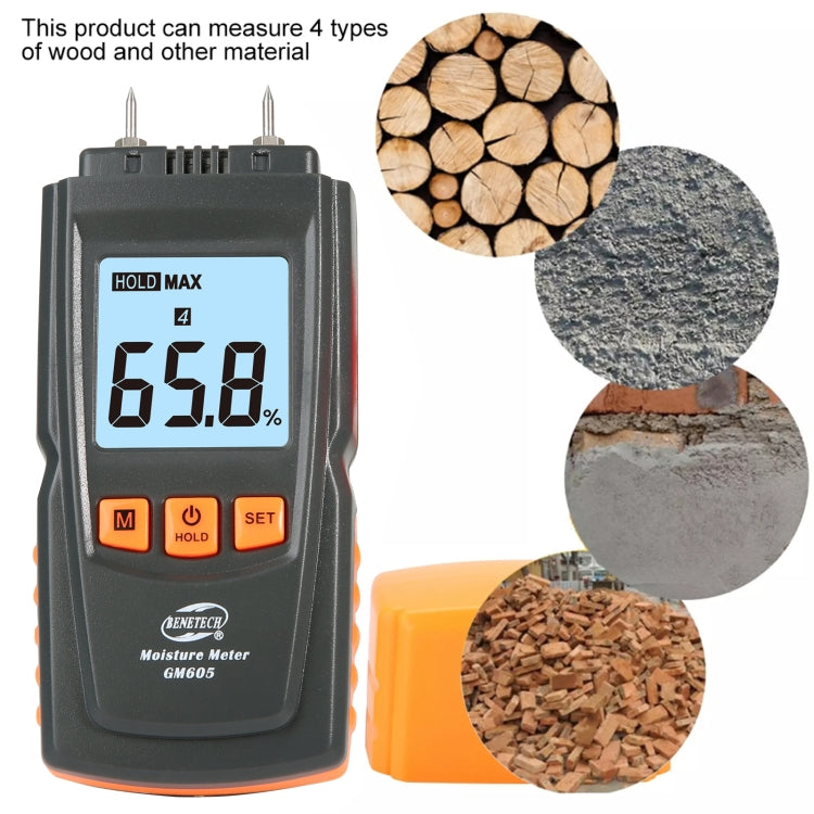BENETECH GM605 Digital Wood Moisture Meter Humidity Tester Timber Damp Detector Eurekaonline