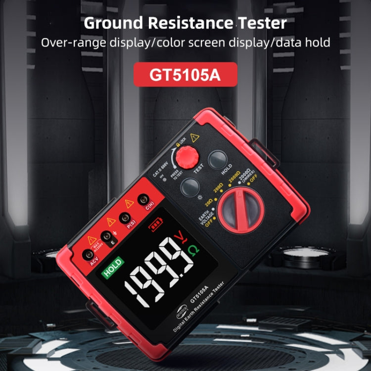 BENETECH GT5105A Professional LCD Digital Resistance Tester Meter Megger Earth Ground Resistance Voltage Tester Eurekaonline