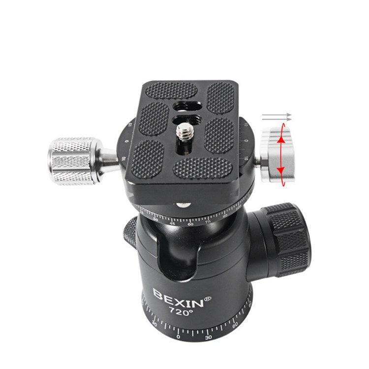 BEXIN 720 Degree Rotation Panoramic Aluminum Alloy Tripod Ball Head with Quick Release Plate Eurekaonline