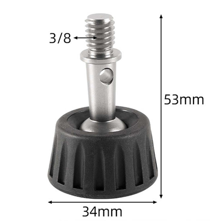 BEXIN GSF34-S Tripod 3/8 inch Stainless Steel Foot Spikes Plastic Foot Pad Eurekaonline