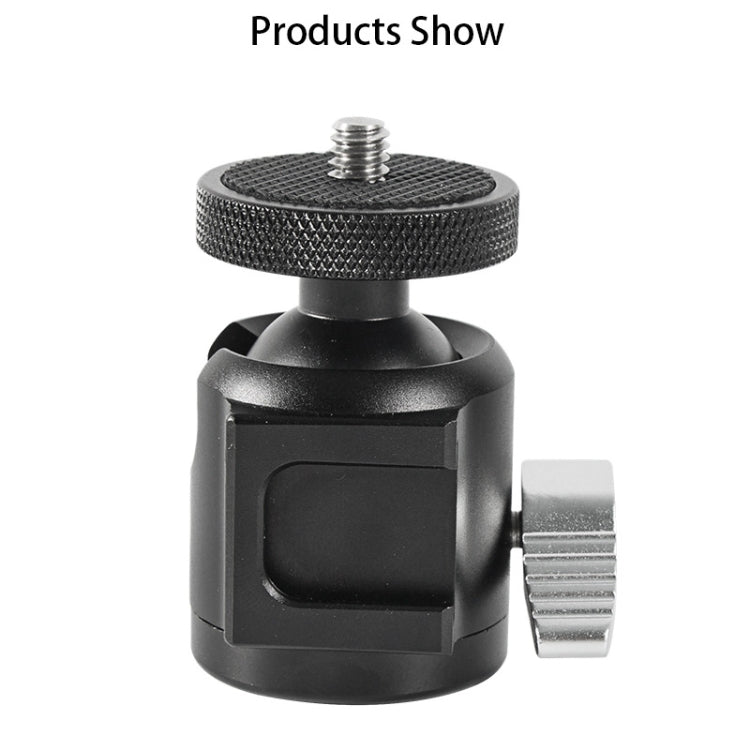 BEXIN HK25 Aluminum Alloy Cold Shoe Tripod Adapter Ball Head (Black) Eurekaonline