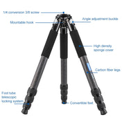 BEXIN RC294 Portable Collapsible Carbon Fiber Camera Tripod Eurekaonline