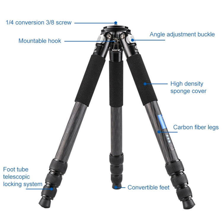 BEXIN RC294 Portable Collapsible Carbon Fiber Camera Tripod Eurekaonline