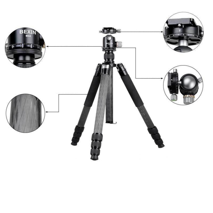 BEXIN W324C M44 Carbon Fiber Tripod Stable Shooting Camera for Vdeo Point Dslr Camera Eurekaonline