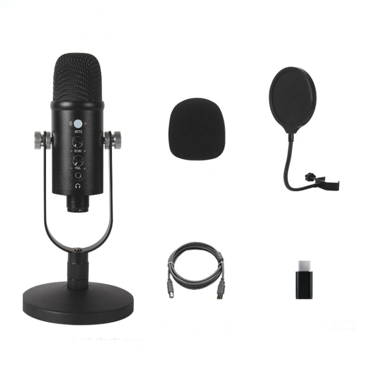 BM-86 USB Condenser Microphone Voice Recording Computer Microphone Live Broadcast Equipment Set, Specification: Standard+Small Blowout Prevention Net Eurekaonline