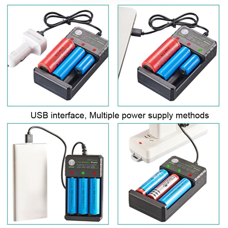 BMAX 18650 3 Slot USB Charging Seat 3.7/4.2V Independent Lithium Battery Charger Eurekaonline