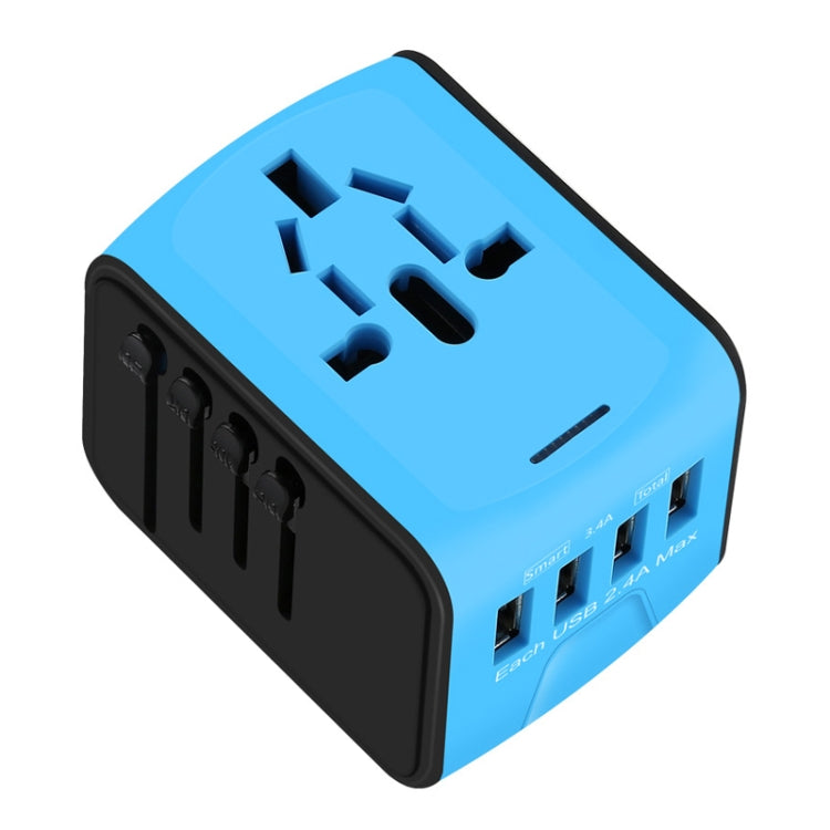 BMAX 199-04U Travel Multifunctional USB Converter 4 USB Universal Socket(Blue Black) Eurekaonline