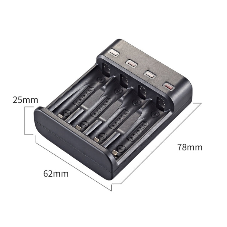 AAA Rechargeable Battery Independent 4 Slot USB Charger Eurekaonline