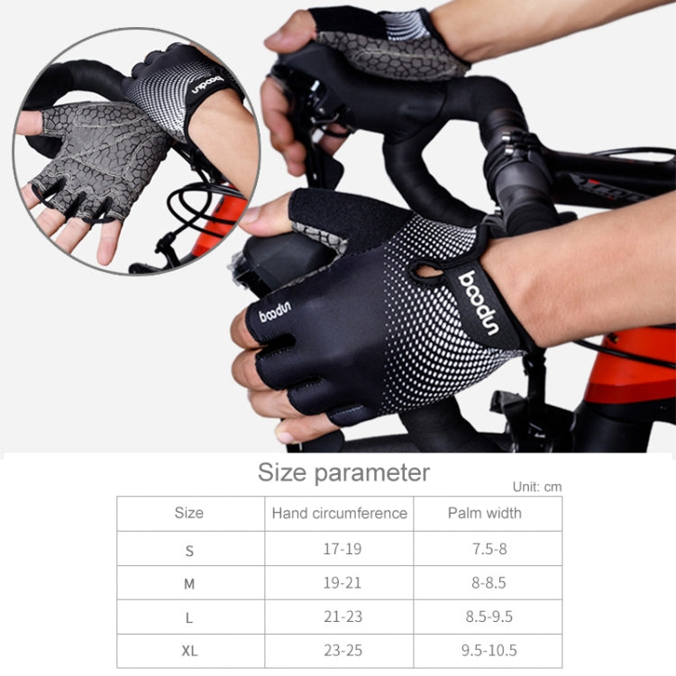 BOODUN 1096 Non-slip Wear-resistant Breathable Fitness Sports Silicone Gloves, Size:L(Black) Eurekaonline