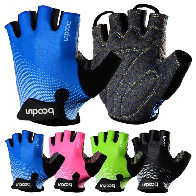 BOODUN 1096 Non-slip Wear-resistant Breathable Fitness Sports Silicone Gloves, Size:L(Green) Eurekaonline