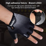 BOODUN 1096 Non-slip Wear-resistant Breathable Fitness Sports Silicone Gloves, Size:M(Black) Eurekaonline