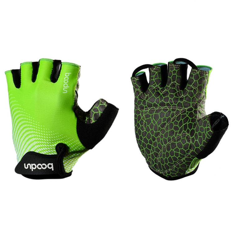 BOODUN 1096 Non-slip Wear-resistant Breathable Fitness Sports Silicone Gloves, Size:M(Green) Eurekaonline
