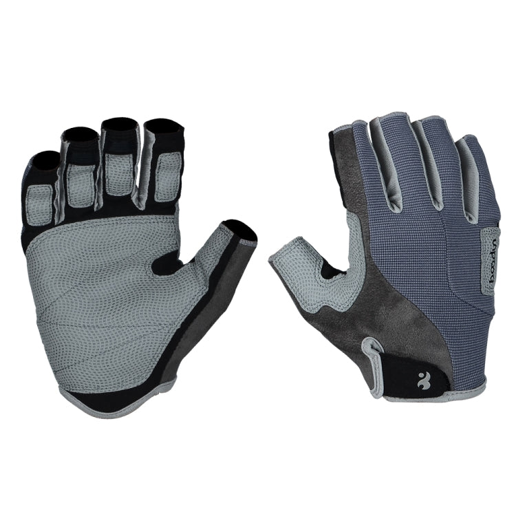 BOODUN B171069 Sailing Gloves Fitness Outdoor Half Finger Rock Climbing Gloves, Size: L(Grey) Eurekaonline