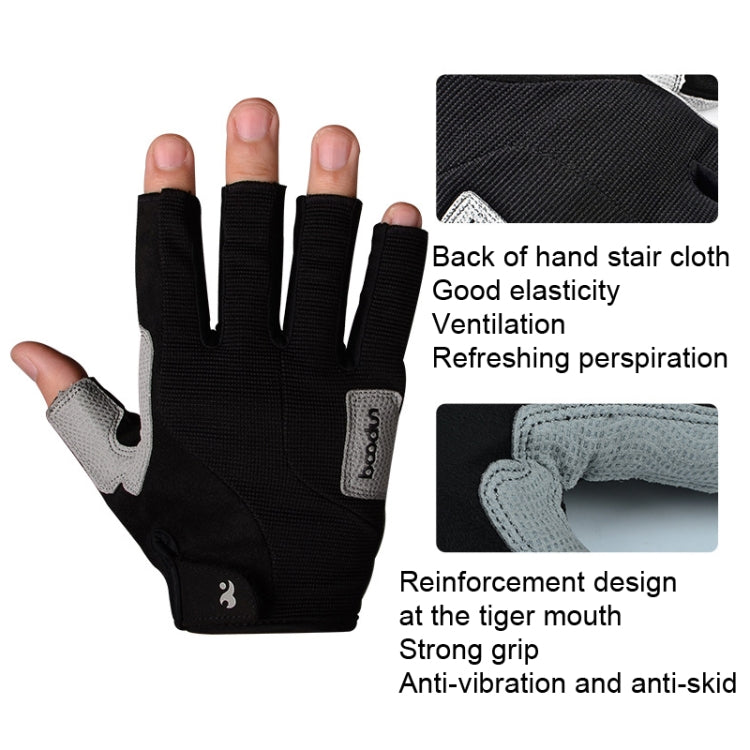 BOODUN B171069 Sailing Gloves Fitness Outdoor Half Finger Rock Climbing Gloves, Size: L(Grey) Eurekaonline