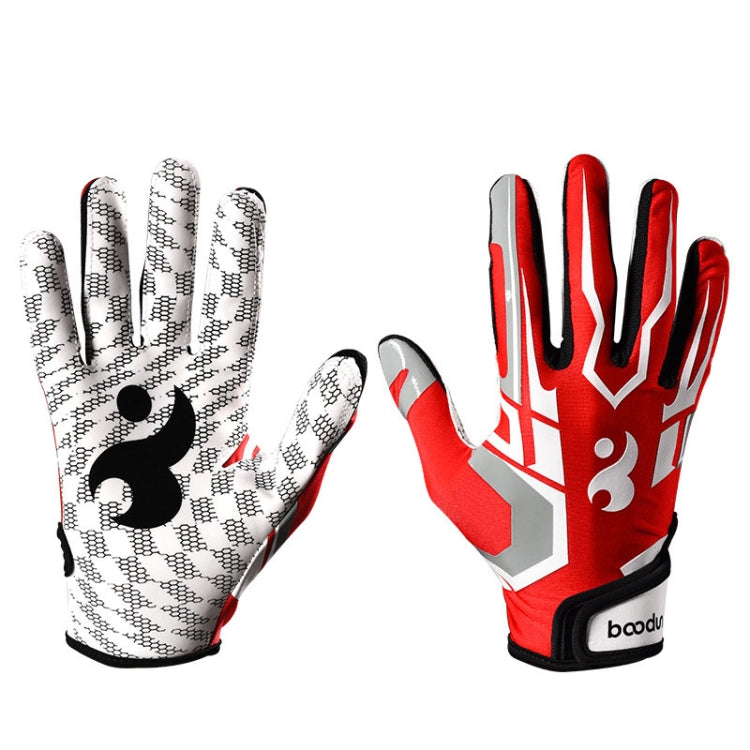 BOODUN C281071G Baseball Rugby Gloves Fitness Sports Anti-Slip Outdoor Hiking Gloves(Red S) Eurekaonline