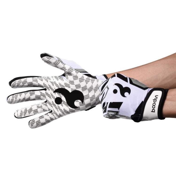 BOODUN C281071G Baseball Rugby Gloves Fitness Sports Anti-Slip Outdoor Hiking Gloves(White L) Eurekaonline