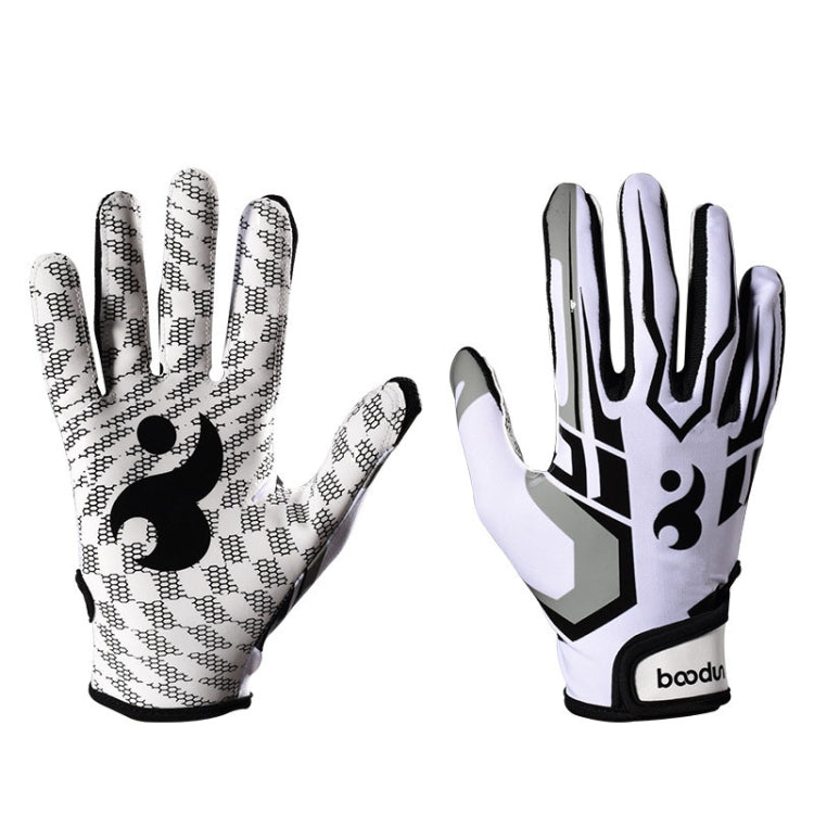 BOODUN C281071G Baseball Rugby Gloves Fitness Sports Anti-Slip Outdoor Hiking Gloves(White S) Eurekaonline