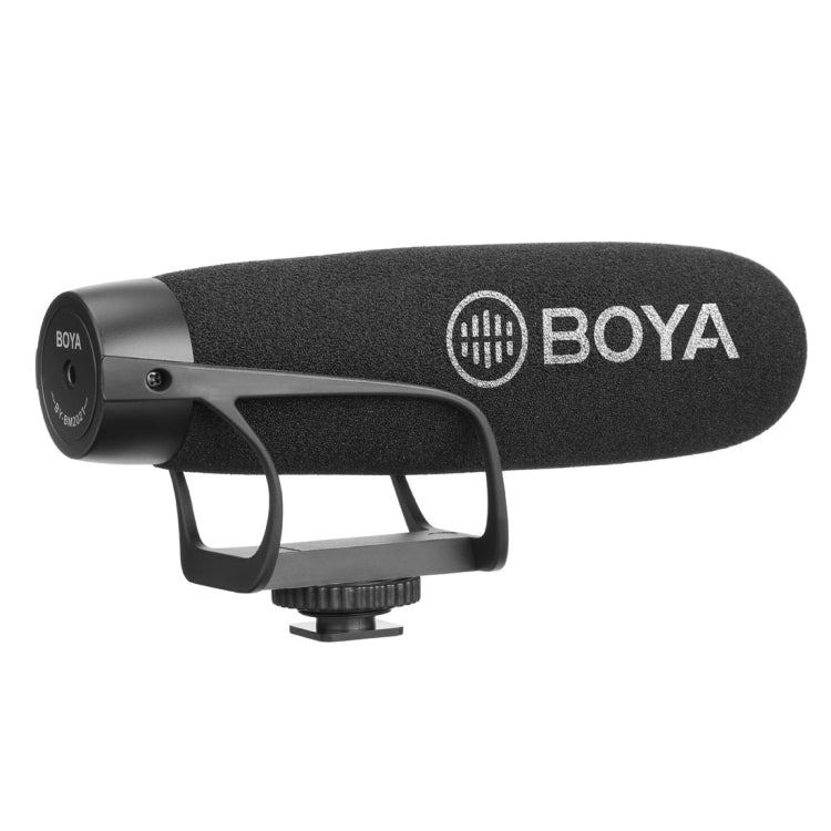 BOYA BY-BM2021 Shotgun Super-Cardioid Condenser Broadcast Microphone with Windshield for Canon / Nikon / Sony DSLR Cameras, Smartphones (Black) Eurekaonline