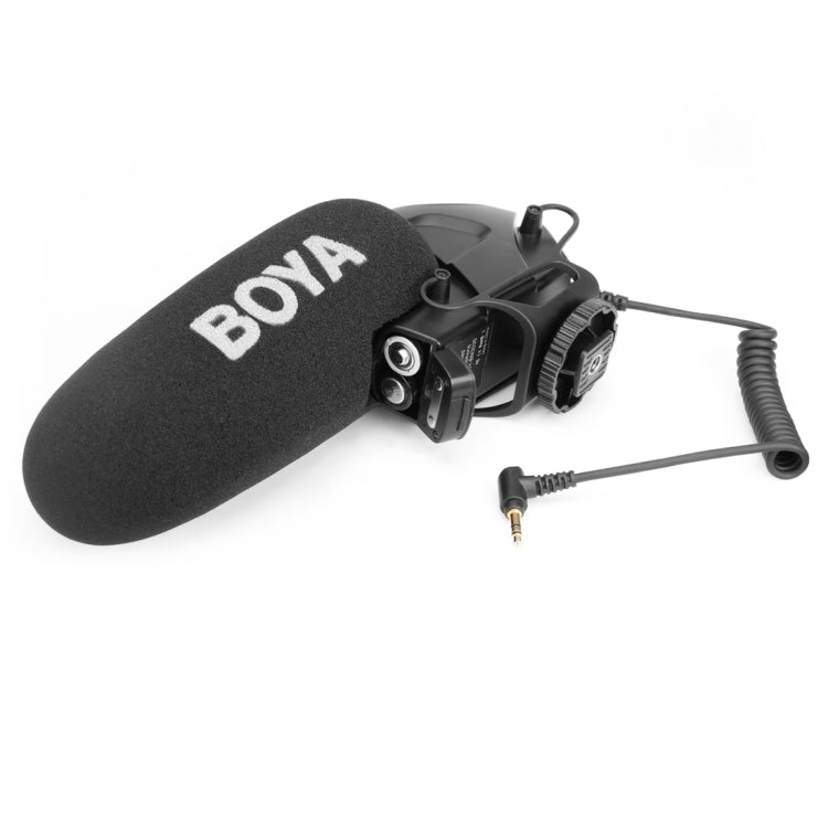 BOYA BY-BM3030 Shotgun Super-cardioid Condenser Broadcast Microphone with Windshield for Canon / Nikon / Sony DSLR Cameras (Black) Eurekaonline