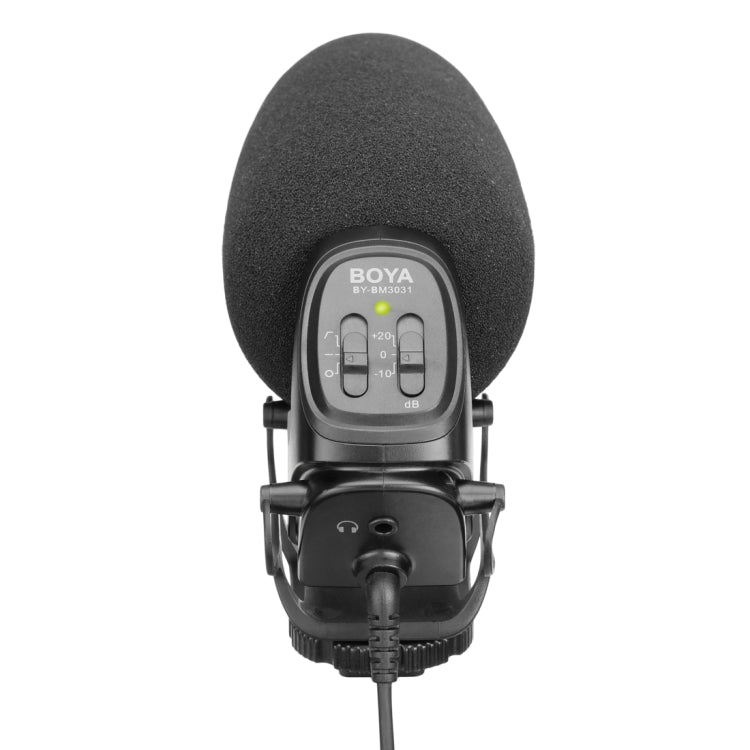 BOYA BY-BM3031 Shotgun Super-cardioid Condenser Broadcast Microphone with Windshield for Canon / Nikon / Sony DSLR Cameras(Black) Eurekaonline