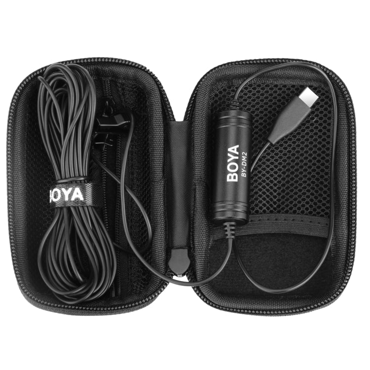 BOYA BY-DM2 USB-C / Type-C Broadcast Lavalier Condenser Microphone with Windscreen for Android Phones / Tablets (Black) Eurekaonline