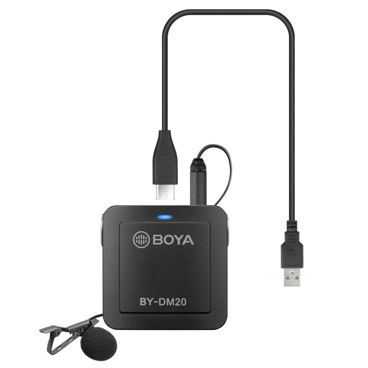 BOYA BY-DM20 Dual-Channel Recording Lavalier Microphone for iPhone / Android(Type-C) / Laptop(Black) Eurekaonline