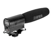 BOYA BY-DMR7 Shotgun Condenser Broadcast Microphone with LCD Display & Integrated Flash Recorder for Canon / Nikon / Sony DSLR Cameras and Video Cameras(Black) Eurekaonline