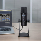 BOYA BY-PM700 USB Sound Recording Condenser Microphone with Holder, Compatible with PC / Mac for Live Broadcast Show, KTV, etc. (Black) Eurekaonline