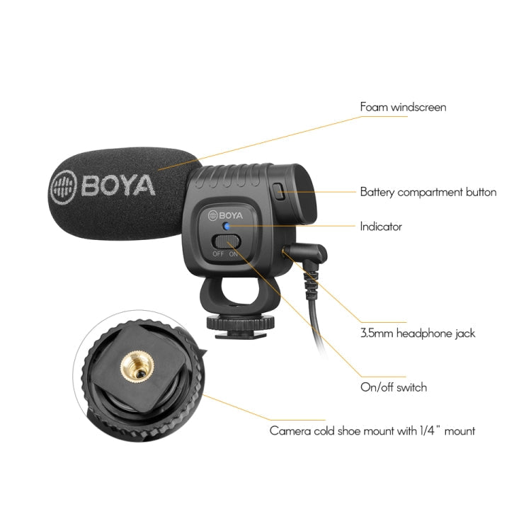 BOYA Portable Mini Condenser Live Show Video Recording Microphone for DSLR / Smart Phones Eurekaonline